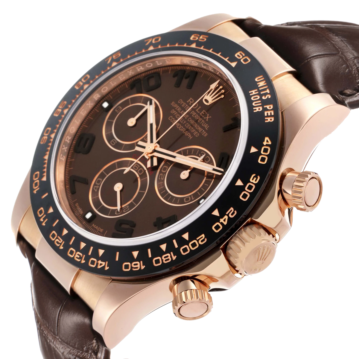 Rolex Daytona 40mm Rose Gold Chocolate Dial Mens Watch 116515