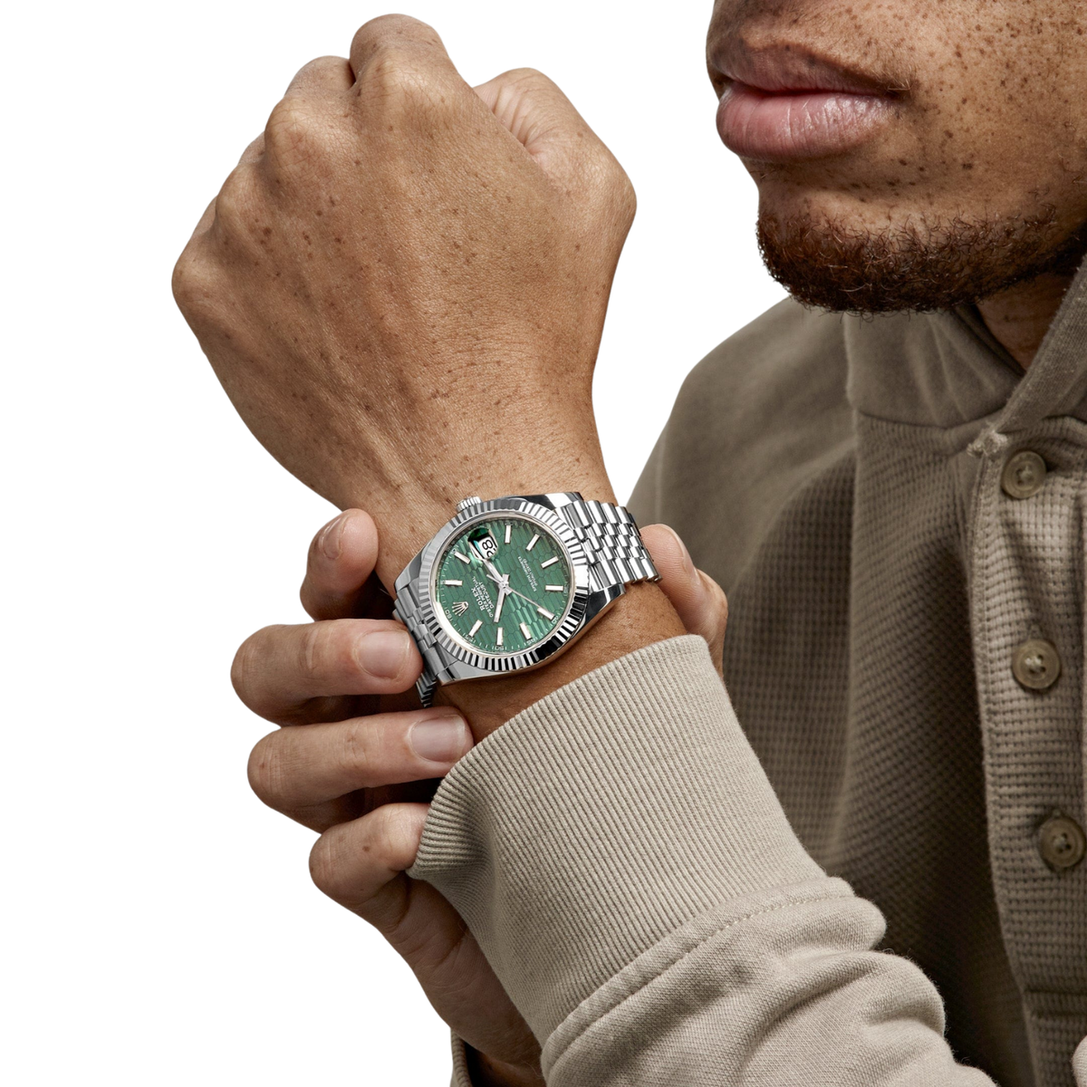 Datejust 41 126334 Stainless Steel Green Motif Dial Jubilee