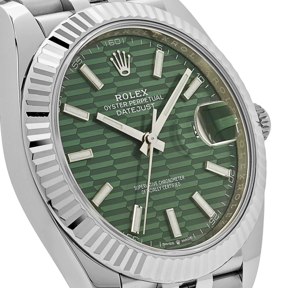 Datejust 41 126334 Stainless Steel Green Motif Dial Jubilee