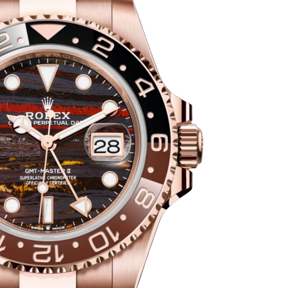 GMT-Master II 40mm Rose Gold Tiger Iron Dial Oyster 126715CHNR