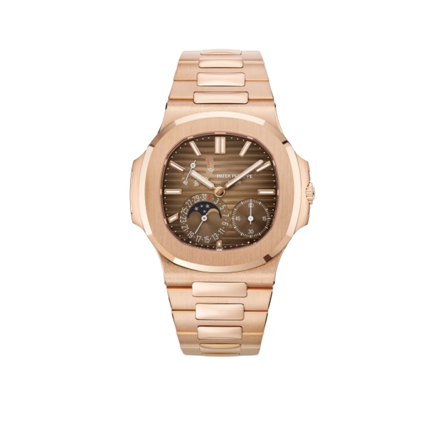 Nautilus 40mm 5712/1R-001 Moon Phase Power Reserve Rose Gold Brown Dial