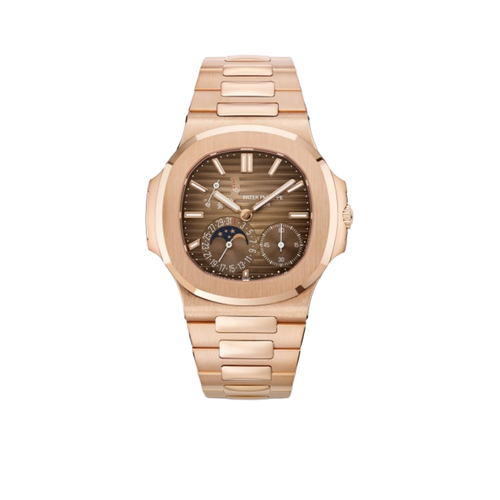 Nautilus 40mm 5712/1R-001 Moon Phase Power Reserve Rose Gold Brown Dial
