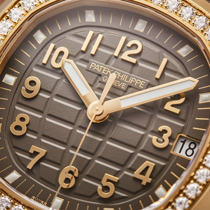 Aquanaut Luce 39mm 5268/200R-010 Rose Gold Taupe Brown Dial Diamond Bezel