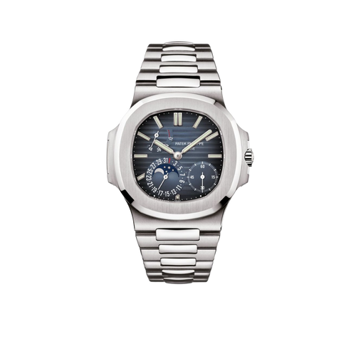 Nautilus 40mm 5712/1A-001 Moon Phase Power Reserve Stainless Steel Blue Dial