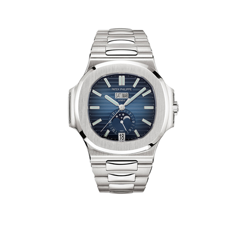 Nautilus 40mm 5726/1A-014 Annual Calendar Moon Phases Stainless Steel Blue Dial