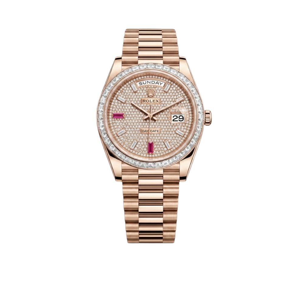 Rolex Day-Date 40mm Diamond Paved Ruby Dial