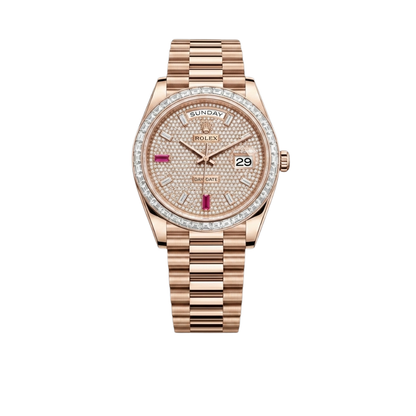 Rolex Day-Date 40mm Diamond Paved Ruby Dial