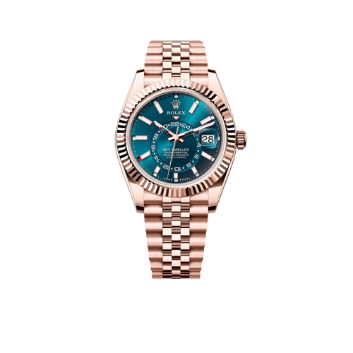 Rolex Sky-Dweller 42mm Blue Dial Rose Gold Jubilee Bracelet 336935