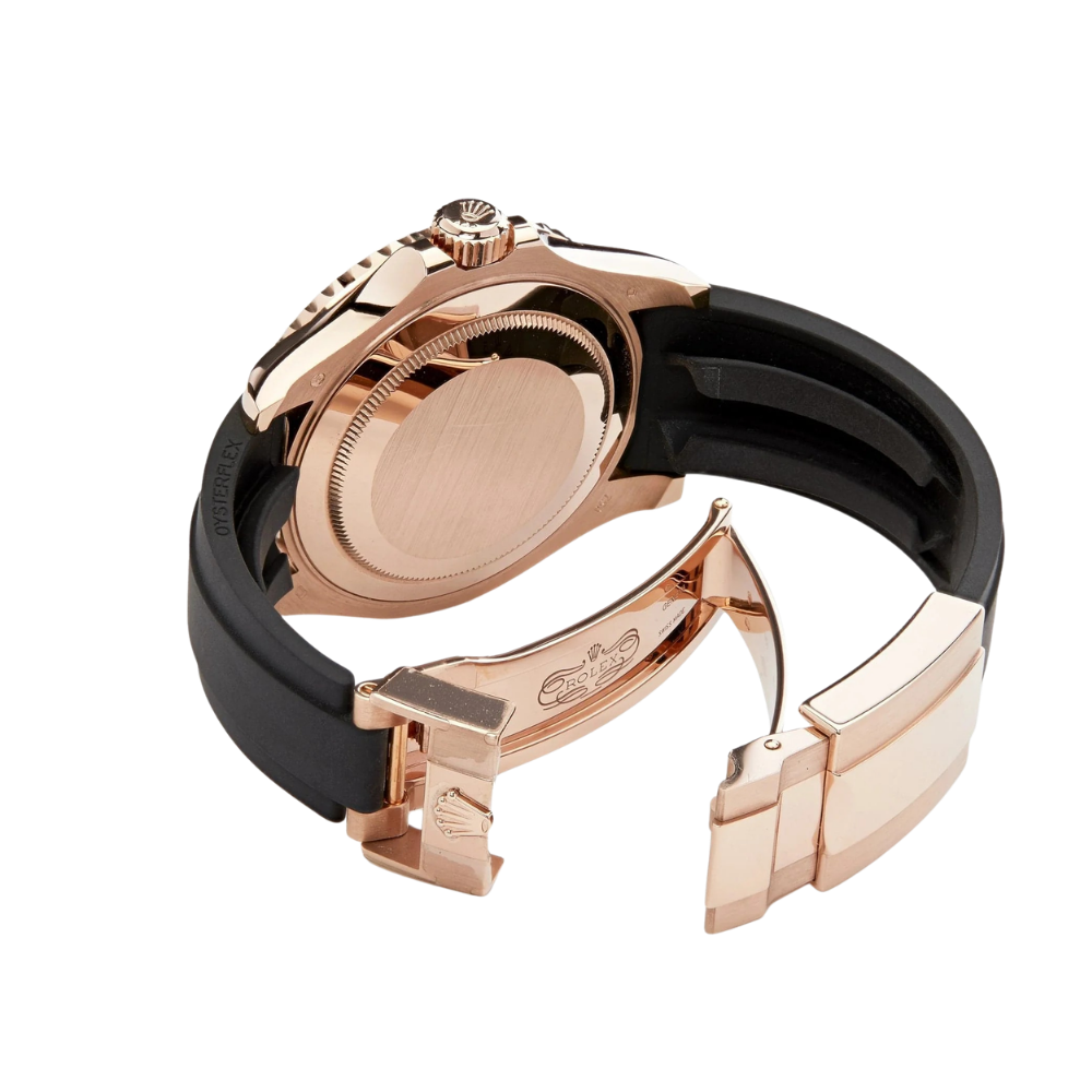 Yacht-Master 40 116695SATS Rose Gold Black Dial Rainbow Bezel