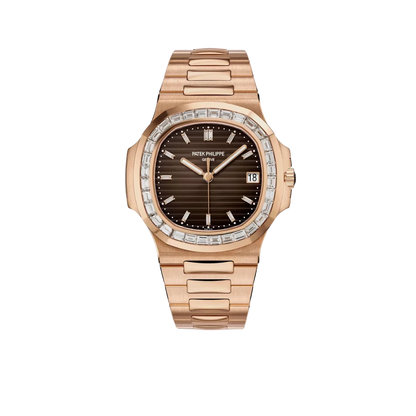 Nautilus Joaillerie 40mm 5723/1R-010 Rose Gold Brown Dial Diamond Bezel