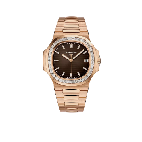 Nautilus Joaillerie 40mm 5723/1R-010 Rose Gold Brown Dial Diamond Bezel