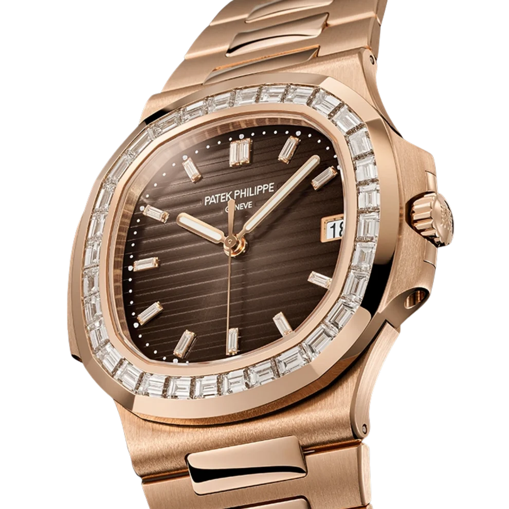 Nautilus Joaillerie 40mm 5723/1R-010 Rose Gold Brown Dial Diamond Bezel