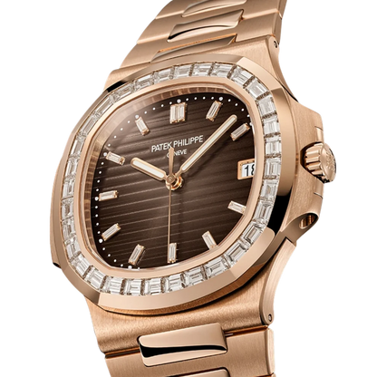 Nautilus Joaillerie 40mm 5723/1R-010 Rose Gold Brown Dial Diamond Bezel
