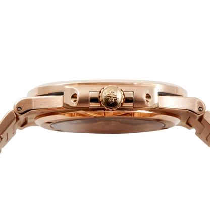 Nautilus Joaillerie 40mm 5723/1R-010 Rose Gold Brown Dial Diamond Bezel