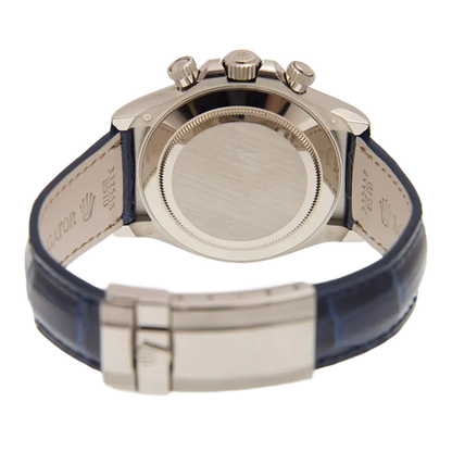 Cosmograph Daytona 40mm 116589SACI White Gold Blue Sapphire Bezel White Mother of Pearl Diamond Dial