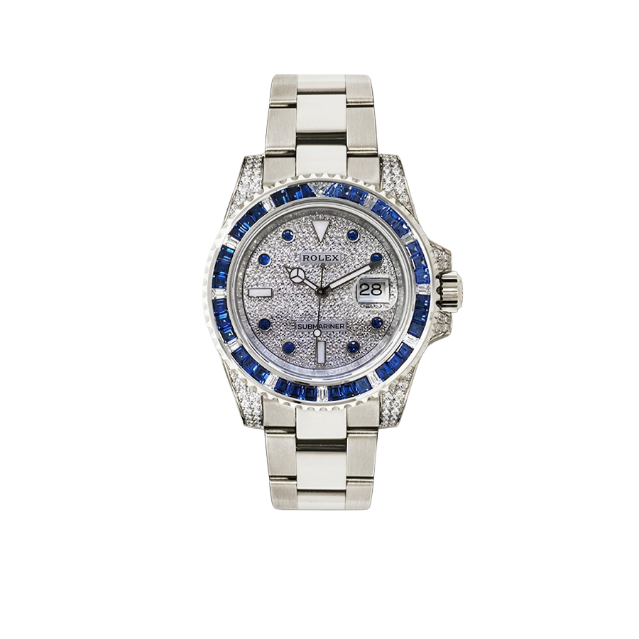 Rolex Submariner Date Watch 40mm - Sapphire And Diamond Bezel - Diamond Paved Dial - 116659SABR