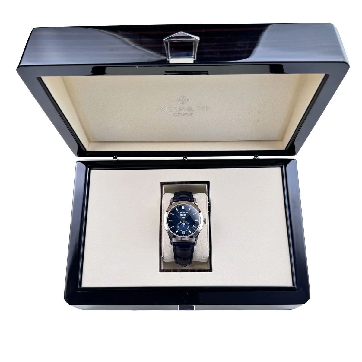Complications 39mm 5396G-017 Annual Calendar Moon Phases White Gold Blue Dial