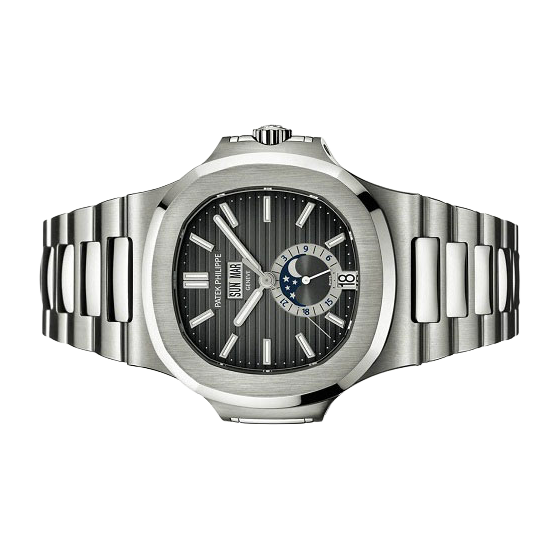 Nautilus 40mm 5726/1A-001 Annual Calendar Moon Phases Stainless Steel Gray Dial