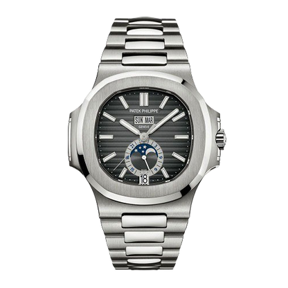 Nautilus 40mm 5726/1A-001 Annual Calendar Moon Phases Stainless Steel Gray Dial