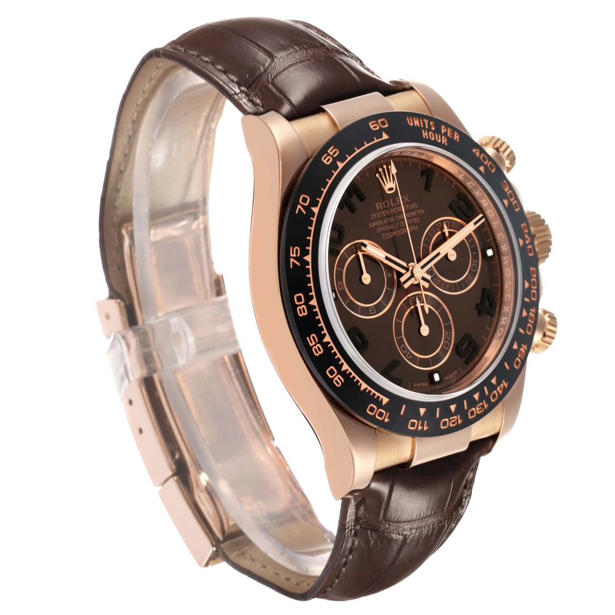 Rolex Daytona 40mm Rose Gold Chocolate Dial Mens Watch 116515