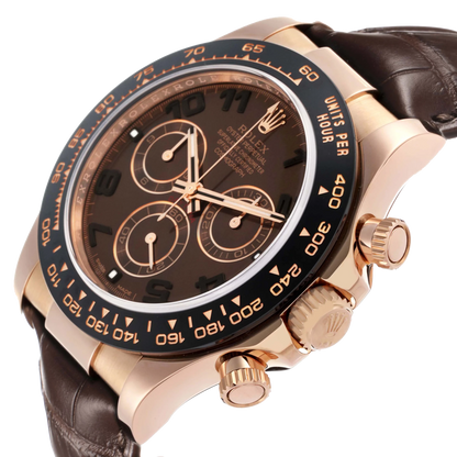 Rolex Daytona 40mm Rose Gold Chocolate Dial Mens Watch 116515