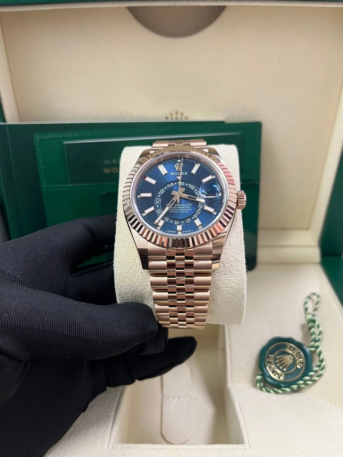 Rolex Sky-Dweller 42mm Blue Dial Rose Gold Jubilee Bracelet 336935