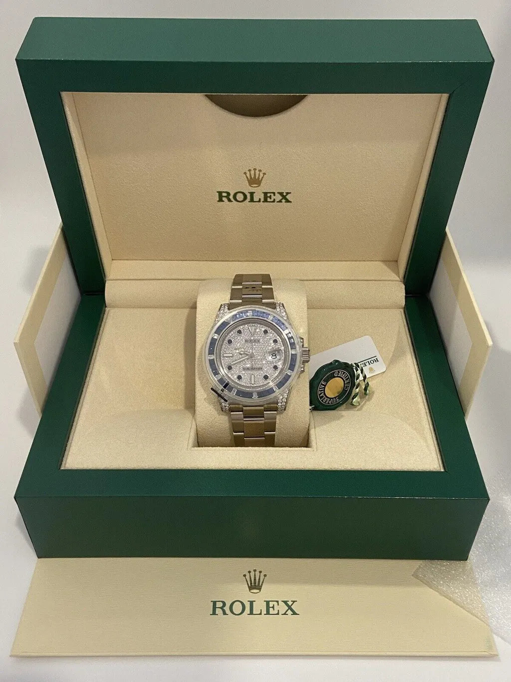 Rolex Submariner Date Watch 40mm - Sapphire And Diamond Bezel - Diamond Paved Dial - 116659SABR