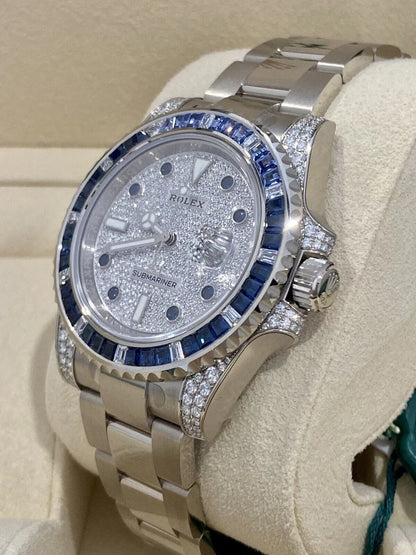 Rolex Submariner Date Watch 40mm - Sapphire And Diamond Bezel - Diamond Paved Dial - 116659SABR
