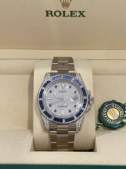 Rolex Submariner Date Watch 40mm - Sapphire And Diamond Bezel - Diamond Paved Dial - 116659SABR